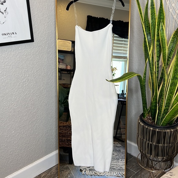 HOUSE OF CB 'Oriana' White Ribbed Knit Strapless Midi Dress NWOT - Picture 7 of 8